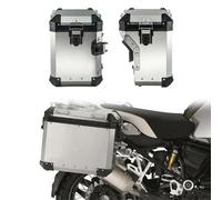 SHQXD Seitenkoffer Für BMW F750GS LC 2018-2023 R1200GS ADV 2014-2021 Motorrad Aluminium Legierung Seite Gepäck Top Case Lagerung Stamm Toolbox Zubehör(Panniers Silver)