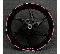 SHQXD Tankaufkleber Motorrad-Radaufkleber Für Yamaha R1 R15 R125 R6 R7 MT-09 MT09 MT07 MT10 Tracer -Streifen Reflektierende Felgenaufkleber Zubehör(Pink)