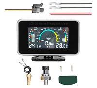 SHUAIGUO Auto LCD 3-in-1 Voltmeter + Wassertemperatur Temperaturanzeige + Öldruckanzeige,Auto LCD Messgerät Digitaler Dreifach-Messgerät-Kit,Universalinstrument 9-36 V für Auto-LKW-SUV-RV