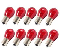 ShuoHui 10x 12V 21W BA15s Indicator Ball Lamp Blinkerbirne Blinkerbirnen Glühbirne orange Rot 1156 P21W (Rot)