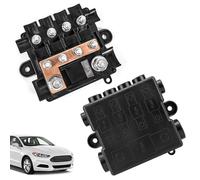 Sicherungshalter 12V mit Busbar & Abdeckung - Kompakter KFZ Sicherungsblock für 1x Mega & 4x Midi Sicherungen, Stromverteiler 12V Sammelschiene für Auto, Wohnmobil & Boot, Polyamid Gehäuse