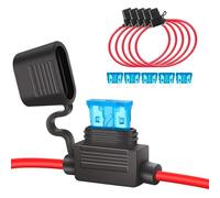 Sicherungshalter Kfz 16AWG 6 Stück, Kfz Auto Sicherungshalter Kupferkabel, Kfz Sicherungshalter mit 15A Kfz Sicherungen für Auto/Lkw/Motorrad/Boot