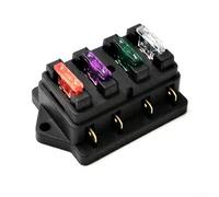 Sicherungskasten 4 Fach für KFZ, Boot & Wohnmobil, 12V/24V Sicherungshalter mit Abdeckung und Dichtung, Wasserdichter Verteilerkasten aus ABS, Maximal 30A pro Kanal, Einfache