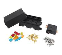 Sicherungskasten mit 12 Endstücken mit Gabel und Relais 4 Stück 4 Pin 12 V 80 A für Sicherung für Anhänger LKW und Boot