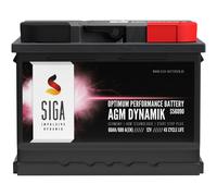 SIGA AGM Batterie 12V 60Ah 680A/EN Autobatterie Start Stop VRLA 65Ah