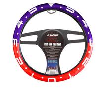 Simoni Racing Lenkradbezug Clock - Rot/Weiß/Blau Ökoleder - 37-39cm