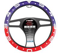 Simoni Racing Lenkradbezug Clock - Rot/Weiß/Blau Ökoleder - 37-39cm
