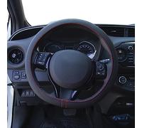 Simoni Racing Lenkradbezug Soft Skin - Schwarz Ökoleder + Rote Nähte - 37-39cm