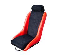 Simoni Racing SRSV/R Vintage-Autositz, klassischer Sportsitz in rotem Kunstleder und schwarzem Samt, Feste Rückenlehne und Kopfstütze