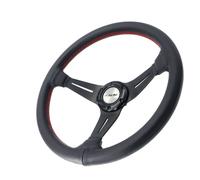 Simoni Racing Universelles Lenkrad CLASS Aus Echtem Schwarzem Leder Mit 350 Mm