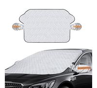 Simpeak Frontscheibenabdeckung Auto, Scheibenabdeckung Abdeckung mit Magnet, für Sommer/Winter Schutz Front Sonnenschutz Windschutzscheibe Faltbare - Silber
