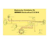 Simson Schaltplan Farbposter für S51 N-H - Ungarische Version