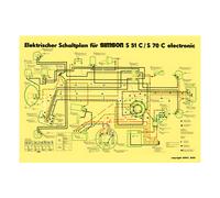 Simson Schaltplan, Farbposter für S51C, S70C - 6V-Elektronic - Elektronische Zün