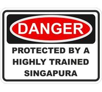 Singapur Katze Gefahr Warnung Sticker / Hoch Auflösung Vinyl Wasserfest