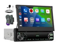 Single Din Wireless Apple Carplay Autoradio mit Bluetooth AHD Rückfahrkamera, 7 Zoll Flip Out Touchscreen Autoradio MP5 Player Unterstützung Android A