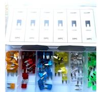 SIO 120 Stück KFZ Mini Sicherungen 5-30A - Flachsicherungen Sortiment - 6 Größen 5A 10A 15A 20A 25A 30A, je 20 Stück, mit Sortierbox für Auto, Motorrad, Werkstatt und Fahrzeugelektrik