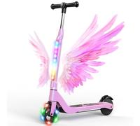 SISIGAD E Scooter Kinder für 6-10 Jahre, E Roller Kinder 5.3 Zoll Kinderroller mit Blinkende LED-Leuchten & 3 Einstellbare Höhe, Elektroroller Kinder 45W Motor Max 10km/h, Maximale Belastung 70kg