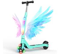 SISIGAD E Scooter Kinder für 6-10 Jahre, E Roller Kinder 5.3 Zoll Kinderroller mit Blinkende LED-Leuchten & 3 Einstellbare Höhe, Elektroroller Kinder 45W Motor Max 10km/h, Maximale Belastung 70kg