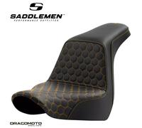 SITZBANK HARLEY SOFTTAIL SADDLEMEN Step-Up A818-29-177GOL 2-Up Seat Schwarz G...
