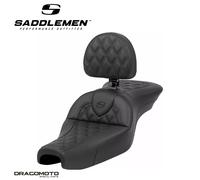 SITZBANK SADDLEMEN Roadsofa™ Harley 807-11-182BR 2-Up Seat Schwarz Saddlegel