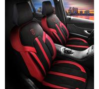 Sitzbezüge passend für Ford Transit Nugget Alcantara in Schwarz-Rot Garni