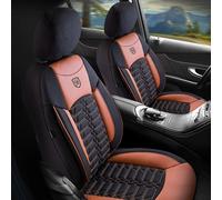 Sitzbezüge passend für Ford Transit Nugget in Braun-Schwarz mit Rückentasche