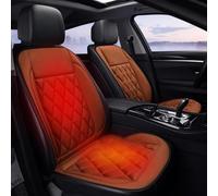 Sitzheizung Auto Autositzbezüge,Bequemes Leder-Sitzkissen,Vordersitzbezüge,Fahrzeugsitzschutz,Passend für Fahrzeuge,Autos,Limousine,LKW,SUV,Van,mit vollständiger Rückenstütze (Braun, 2Stück)