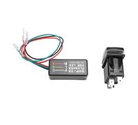 SIXRUN Blinkerschalter, ABS-Wippschalter, DC 12 Bis 24 V, Grüne LED, 3 Positionen, Ein, Aus, für ATV, UTV, Wohnmobil, Pickup, Traktor, Boot, Motorrad