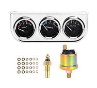 SIXRUN M10x1 52mm 3-in-1-Auto-Messgerät, Wassertemperatur, Öldruck, Spannung, Messgerät für 12-V-Fahrzeuge