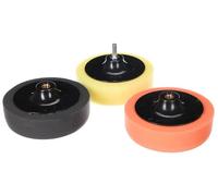 SIXTOL CAR Detailing PAD 3 | Set von Polierschwämmen mit Träger für die Autopflege | 3-teilig | Karosserie | Scheinwerfer | Stoßfänger | Innenraum | Verschiedene Härten