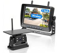 SIXTOP Rückfahrkamera kabellos Solar Magnetisch 7 Zoll Monitor - IP69 wasserdichte Rückfahrkamera Set mit Nachtsicht für Wohnmobil Wohnwagen LKW Anhänger - Einfache DIY Installation