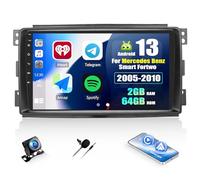 SIXWIN 2+64G Android 13 Autoradio für Mercedes Benz Smart Fortwo 2005-2010 mit Carplay/Android Auto,9 Zoll Kapazitive Touchscreen mit WiFi GPS Bluetooth FM/RDS EQ+Rückfahrkamera