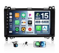 SIXWIN 4+64G Android 15 Autoradio für Mercedes-Benz W169 B160 B170 W639 Vito Viano mit Carplay/Android Auto/Mirrorlink,9'' HD Touchscreen Unterstützt WiFi/GPS/FM/RDS/Bluetooth 5.0/SWC+Rückfahrkamera