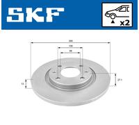 SKF Bremsscheibe vorne rechts links voll 266mm für PEUGEOT CITROËN VKBD 80033 S2