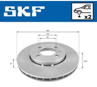 SKF Bremsscheibe vkbd80096v2 256mm 22mm für VW