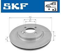 SKF Bremsscheibe vkbd80130v2 276mm 22mm für MINI