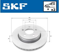 SKF Bremsscheibe vorne rechts links belüftet 302mm für DODGE JEEP VKBD 80313 V2