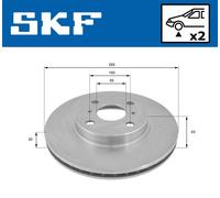 SKF Bremsscheibe VKBD 80839 V2 vorne belüftet 255 mm für Toyota – 2 Stück