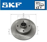 SKF Bremsscheibe vkbd90105s2 226mm 10mm für VW