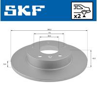 SKF Bremsscheibe vkbd90115s2 264mm 10mm für GM Opel CHEVROLET Vaughall