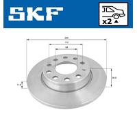 SKF Bremsscheibe hinten rechts links voll 255mm für VW SEAT AUDI VKBD 90266 S2