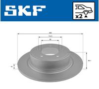 SKF Bremsscheibe hinten rechts links voll 302mm für MITSUBISHI PEUGEOT JEEP CITROËN CHRYSLER VKBD 90589 S2