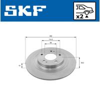 Skf Bremsscheibe [Hersteller-Nr. VKBD90610S2] für Citroën, Peugeot, Mitsubishi