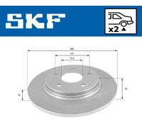 SKF Bremsscheibe vkbd90711s2 305mm 12mm für DODGE Chrysler Fiat VW