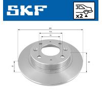 SKF Bremsscheibe VKBD 90884 S2 hinten 261 mm (voll) für Hyundai/Kia – 2 Stk.