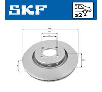 SKF Bremsscheibe hinten rechts links voll 258mm für MERCEDES-BENZ VKBD 91131 S2
