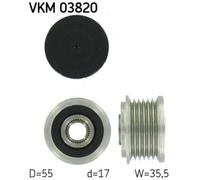 SKF Lichtmaschinen-Freilaufkupplung VKM 03820 Außendurchmesser 55 mm Höhe 78 mm Länge 76 mm Breite 49 mm