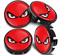 SkinoEu 4 x 65mm Nabendeckel Felgendeckel Radnabenabdeckung Nabenkappen Felgenkappen Radkappen Alufelgen Kompatibel mit VW 3B7 601 171 / 6U7 601 171 Augen Rot CV 9