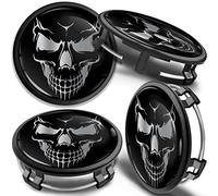 SkinoEu 4 x 75 mm Nabendeckel Felgendeckel Kompatibel mit Mercedes Benz Radnabenabdeckung Nabenkappen Felgenkappen Radkappen Alufelgen B66470207 / B66470200 cm (Silber Schädel cm 48)