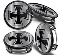 SkinoEu 4 x 75 mm Nabendeckel Felgendeckel Kompatibel mit Mercedes Benz Radnabenabdeckung Nabenkappen Felgenkappen Radkappen Alufelgen B66470207 / B66470200 Silber Schwarz CMZ 7